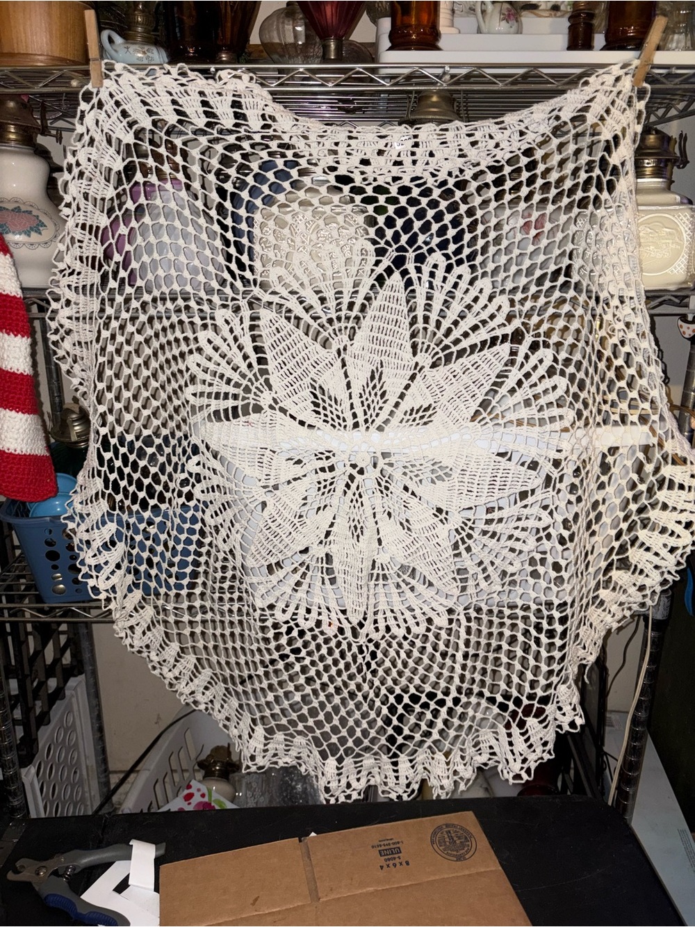 Handmade Crochet Doily Table Accent in Cream